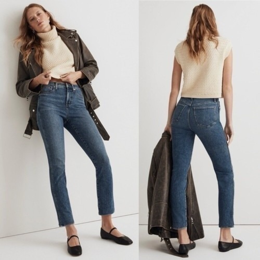 Madewell Stovepipe High Rise Tall Jeans 26T Medium Wash Straight Full Length